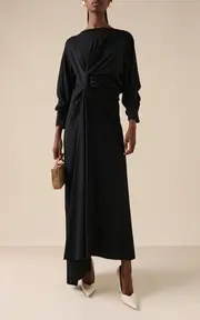 [A.W.A.K.E. MODE] Twisted Organic Cotton Jersey Maxi Dress