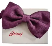 ️ NEW Authentic BRIONI Purple 100% SILK Men's Pre-Tied BOW TIE