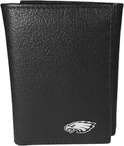 Siskiyou Sports Philadelphia Eagles Leather Logo Tri-fold Wallet, Black, One Size, Black, One Size, Philadelphia Eagles Leather Logo Tri-fold Wallet