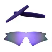 Walleva Purple Polarized Lenses with Earsocks For Oakley M Frame Sweep