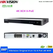 HIKVISION Original 4K 8CH NVR 8MP DS-7608NI-K2/8P CCTV Security Network Recorder