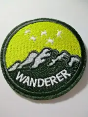Wanderer Embroidered Patch 2.5” Diameter Sew or Iron On