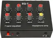 7 Band Equalizer,Input Output, Volume Adjustable, 2 Channels Car Equalizer EQ, Car Headphone Amplifier with Control Range, Basic Parameters, 3.5mm Interface, for CarSystem
