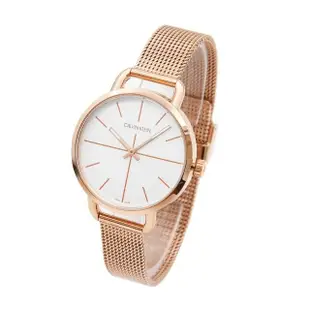 【Calvin Klein 凱文克萊】CK經典簡約 白面 玫瑰金殼 米蘭錶帶 CK錶 女錶 手錶 母親節(K7B23626)