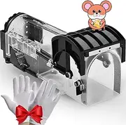 Mouse Trap, Humane Traps for Indoors, Rodent Trap High Sensitive No Kill, Mousetrap Poison Substitute Friendly Kids & Pet, Professional Mice Catcher Reusable Easy to Use (Black)