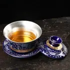 Enamels Black Tea's Cup Set Gaiwan Luxury Silver Cover Bowl Tea Appliance Colour