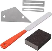 JOINPAYA 5pcs Guitar Luthier Tool with Fret Crowning File Fret Rocker Fretboard Guards and Grinding Sponge Block for Guitar and Bass Repair
