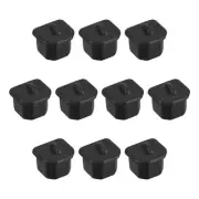 USB Type-B Anti Dust Plug Port Dust Silicone Covers Caps Stoppers Black 10pcs