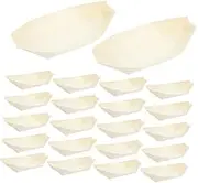 Beatifufu Sushi Serving Plates Rustic Wooden Disposable Boats for Catering Home Use Sturdy Design for Appetizers Stylish Food Presentation