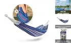 BH-400W5CA 40" Wide Hammock w/Hand-Woven Rope Loops & Hanging Ropes, Outdoor,