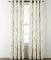 NEW (1) JCPenney JCP Quinn Jacobean FADED ROSE Grommet Curtain Panel 50X84 PINK