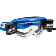 Pro Grip 3450 Riot Roll Off MX Goggles (Light Blue/White, Light Sensitive Lens)