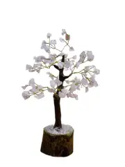 Rose Quartz 100 Bead Tree on Wooden Base