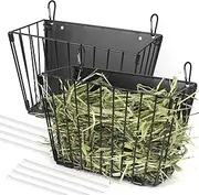 X-Large Metal Frame Rabbit Hay Feeder - 9.7x4.7x6.6 Inch Holder for Guinea Pigs, Chinchillas, Small Animals (2 Pack)