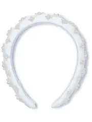 [Jennifer Behr] pearl-embellished silk headband One Size White