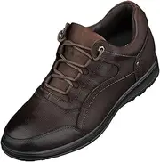[CALTO] Men's Invisible Height Increasing Elevator Shoes - Leather Lace-up Lightweight Casual Walkers - 2.8 Inches Taller