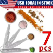 6-piece Measuring Cups and Spoons Set, 18/8 Stainless Steel Heavy Duty - Silver
