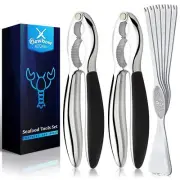Premium Crab Crackers and Tools Set - 2 Lobster Crackers and 6 Seafood Forks ...