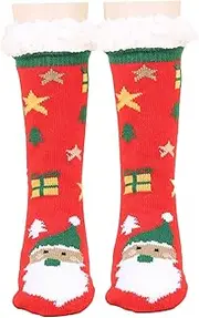 [NewGtuizi] Slipper Socks for Women with Gripper - Winter Non Slip Thick Fuzzy Socks -Warm Fleece Socks Non Skid Socks Soft Fluffy Socks Dark Blue