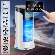 Portable Air Cooler Fan Mini Air Conditioner USB Cooling Fan Desk LED Light Fan