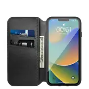 Tough On Magnetic Fine Leather Detachable Phone Case for iPhone 14 Plus - Black