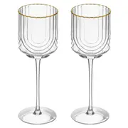 2pc Tempa Florence 350ml Stemmed Wine Glass Set Drinking Cocktail Glasses Clear