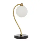Foscani Opal Matt Glass Black Marble Base Table Lamp
