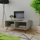 Coffee Table 90x55.5x38.5 cm Solid Paulownia Wood Grey vidaXL