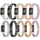 For Fitbit Charge 6 5 Strap Stainless Steel Band Bling Diamond Smart Watchband