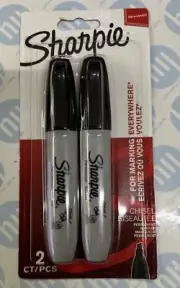 Sharpie Permanent Markers Water-Resistant Black Ink Robust Chisel Tip Pack Of 2
