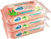 Glider Face Wipes Enriched with Aloe Vera , Cucumber & Vitamin E | All Types Skin Friendly & pH Balanced | Alcohol & Paraben Free | Moisturizes , Refreshes & Soothes Skin | 25 Wipes (Pack of 3) 75 Wipes