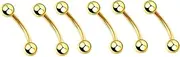 [Decentraland] 6PCS Silvery With Sphere 1.2mm(16G) Eyebrow Studs Lip Studs Body Piercing Navel Belly Studs Cartilage Piercing Jewelry Titanium Steel Surgical Steel Stainless Steel 6mm