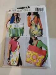 Butterick Waverly Sewing Pattern B5799 Market Bags One Size Uncut Vintage