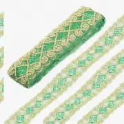 SparkleGreen 10-Yard Beaded Lace Trim - 2.36 Inch Mesh Ribbon for DIY Sewing & E