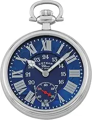 [Gotham] Classic Series Stainless Steel Open Face 17 Jewel Mechanical Hand Wind Pocket Watch # GWC14112SBU