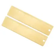 2Pcs 12cm x 4" Brass Straight Rulers Copper Measuring Ruler w Cm Inch Dual Scale
