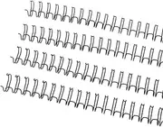 100 Pcs Double Loop Wire Binding Spines 60 Sheet Capacity, Twin Loop Wire Metal Binder Combs Spines, 3:1 Pitch, 3/8 Inch Spiral Binding Coils for Student Notebook Making (Black)