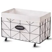 Hamper 160L Collapsible Laundry Basket with Removable Liner Rolling Wheels and