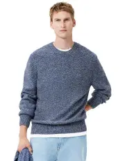 [Lacoste] Essential Reversed Wool Knit in Navy Neps