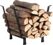 20 Inches Indoor/Outdoor Firewood Rack Fireplace Log Carriers & Holders Wood Bur