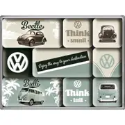 9pc Nostalgic Art Beetle/Bulli 2.2/4.5cm Magnet Set Home Kitchen Fridge Decor