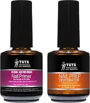 YAYA NAILS Dehydrator and Primer, Acid Free Natural Nail Prep Dehydrate & Bond Primer Kit, Acrylic Nail Supplies Primer Nail Tech Must Haves Set