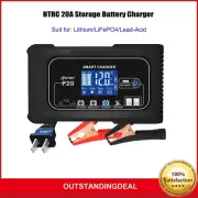 HTRC 20A Battery Charger 12V/24V LiFePO4 Lithium Motorcycle Battery Charger os67