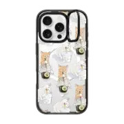 iPhone 16 Pro Impact Ring Stand Case MagSafe Compatible coffee catto and cola cat
