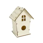 Wooden Bird House Nest DIY Handmade Decorative Simulated Box for Bluebird