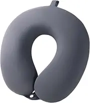 FVDPWYE U Shaped Flight Travel Pillow Ice Silk Fabric for Plane Car Trip Comfortable 11.8x11.4x3.9inch Detachable Cover Portable, Dark Grey