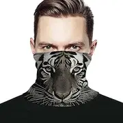 [NQHJT] Neck Gaiter Black And White Tiger Face Cover Scarf Breathable Sun & Wind-proof for Skiing Fishing Hiking Cycling, Style, One Size, Style, One Size