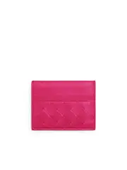 Bottega Veneta Credit Case in Cranberry