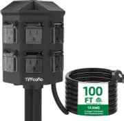 Heavy-Duty 100FT Outdoor Extension Cord with Grounded Outlets & Safety Features