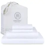 500 Thread Count Queen Size Sheets 4 Pc Luxury Cotton Bedding Set, Jacquard F...